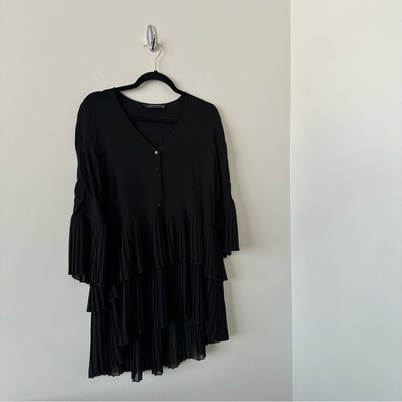 Zara-chiffon Pleated High Low Dress - Picture 3 of 9
